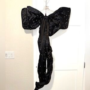 Anthropologie Pearled Satin Bow Tree Topper